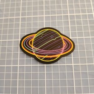 10/$10 Sticker Neon Cartoon Graffiti  Vibrant Colors Saturn Planet